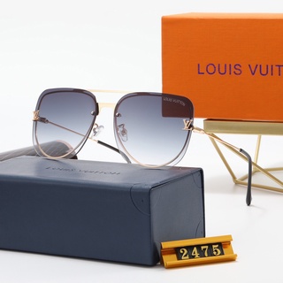 LV แว่นตากันแดด ไร้ขอบ กรอบโลหะ ทรงวงรี หรูหรา สไตล์พังก์ สําหรับผู้ชาย และผู้หญิง