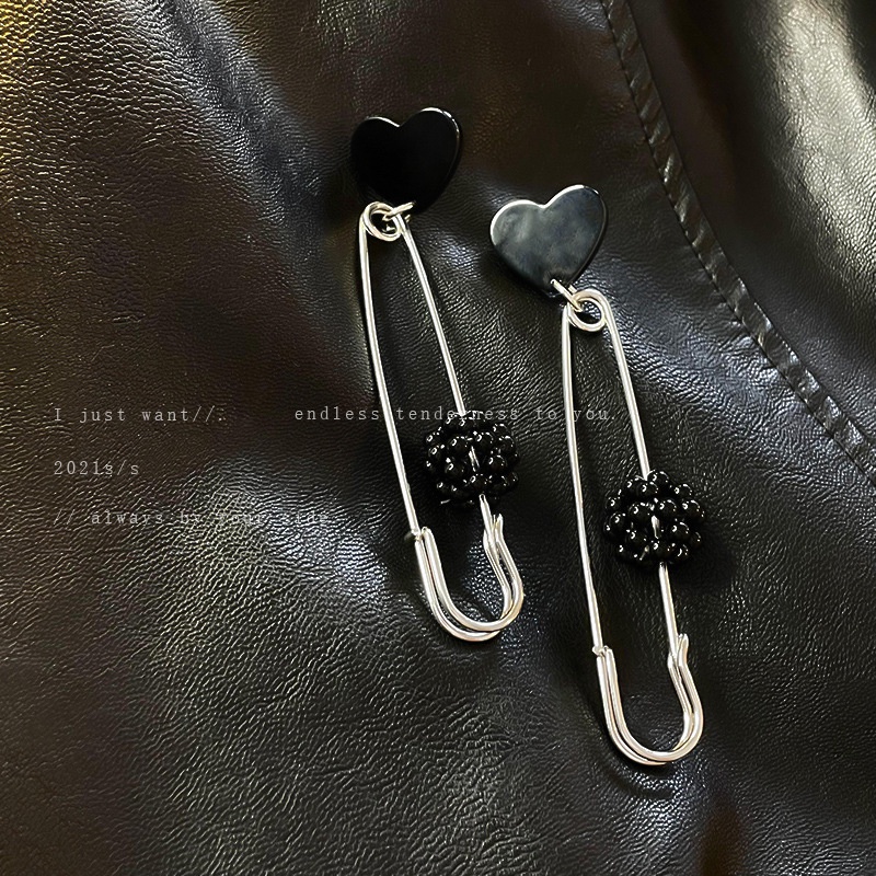 925-silver-needle-large-pin-love-cluster-earrings-korean-dark-style-personality-high-end-earrings-cold-wind-earrings-for