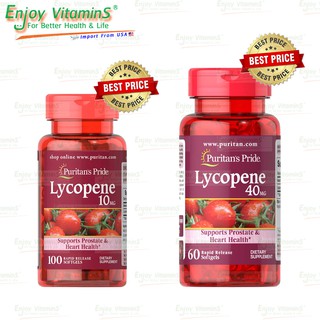 Puritan’s Pride Lycopene 10 mg 100 Softgels (Exp.03/2024) , 40 mg 60 Softgels (Exp.08/2025)