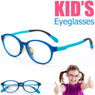 KOREA แว่นตาแฟชั่นเด็ก แว่นตาเด็ก รุ่น 2101 C-3 สีฟ้า ขาข้อต่อ วัสดุ TR-90 (สำหรับตัดเลนส์) เบาสวมไส่สบาย