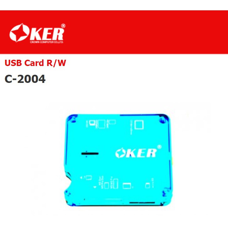 ภาพสินค้าอุปกรณ์อ่านการ์ด การ์ดรีดเดอร์ Oker Card reader C-2004 USB 2.0 รับประกันสินค้า 6 เดือน เปิดใบกำกับภาษีเต็มรูปแบบได้ จากร้าน kss_samrong บน Shopee ภาพที่ 1