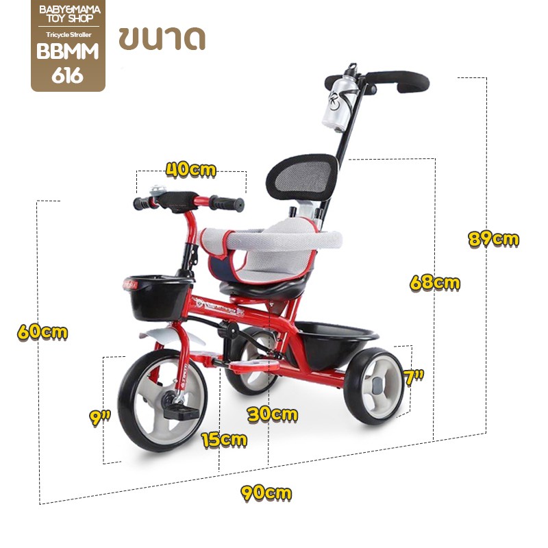 รถเข็นเด็ก-จักรยาน-3ล้อ-จักรยานเด็ก-จักรยาน-รถเข็น-3ล้อ-มีด้ามเข็น
