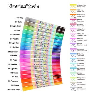 ปากกามาร์คเกอร์ 2 หัว ปากกาสี ปากกาเมจิก ปากกาคิรารินะ 2 วิน  Kirarina 2win Based Scented Marker ปากกาฮไลท์