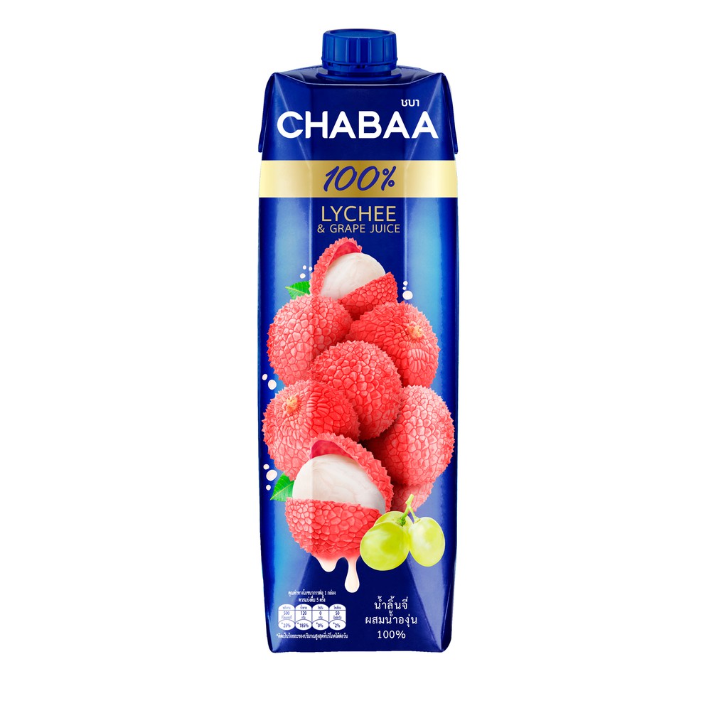 ส่งฟรี-chabaa-น้ำลิ้นจี่ผสมน้ำองุ่น-100-1000-มล-ยกลัง-12-กล่อง