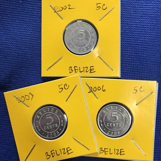Special Lot No.60316 ปี2002-2006 BELIZE 5 CENTS เหรียญสะสม เหรียญต่างประเทศ เหรียญเก่า หายาก ราคาถูก