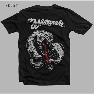 เสื้อยืดพิมพ์ลายแฟชั่น Whitesnake- เสื้อยืดลําลอง สีดํา แขนสั้น คอกลม พิมพ์ลายวงร็อคฮาร์ดไวท์สไนค์ ไซซ์ S ถึง 7XL