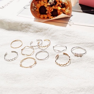 ภาพขนาดย่อของภาพหน้าปกสินค้าแหวน 5 ชิ้น แหวนคลื่นเกาหลี เซ็ตแหวนทอง แหวนปรับระดับได้สวยงาม จากร้าน bra.th บน Shopee ภาพที่ 6