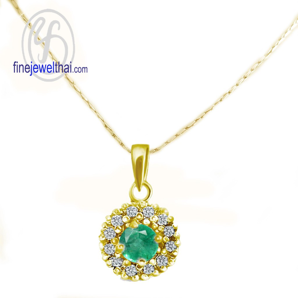 finejewelthai-จี้มรกต-มรกต-จี้พลอย-พลอยประจำเดือนเกิด-emerald-pendant-birthstone-p1081em00e