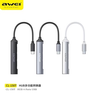 Awei CL-150T อะแดปเตอร์ฮับการ์ดรีดเดอร์ USB 2.0 เป็น 4 Prot สําหรับแล็ปท็อป แท็บเล็ต Type C SD TF HDMI