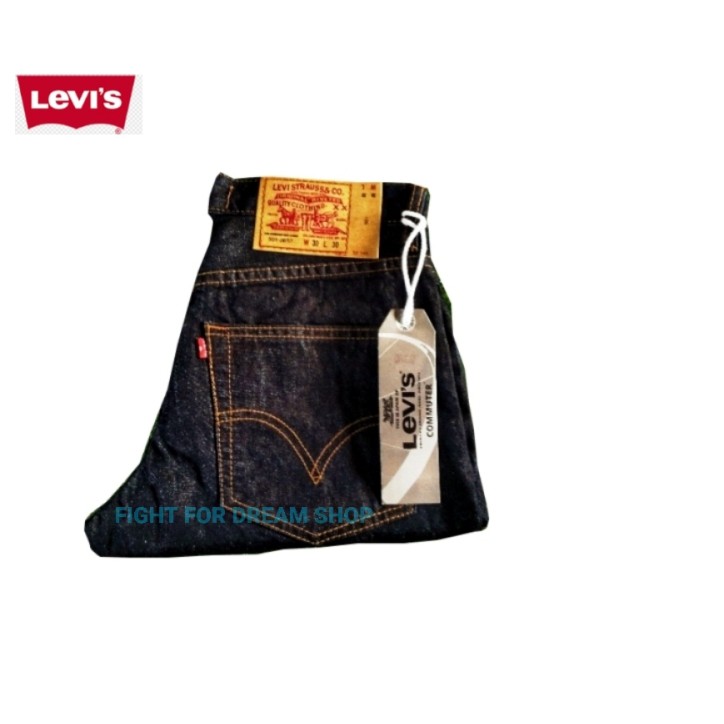 กางเกงยีนส์-levis-501-ผ้ายีนส์-ริมแดง-made-in-sua-รุ่นพิมพ์นิยม-ทรงกระบอกเล็ก-สี-micnight