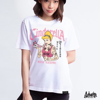 เสื้อยืดลาย รุ่น Cinderella ขาว ( ลิขสิทธิ์แท้ ) แขนสั้น เสื้อยืดชาย เจ้าหญิง M L XL 2XL  TS