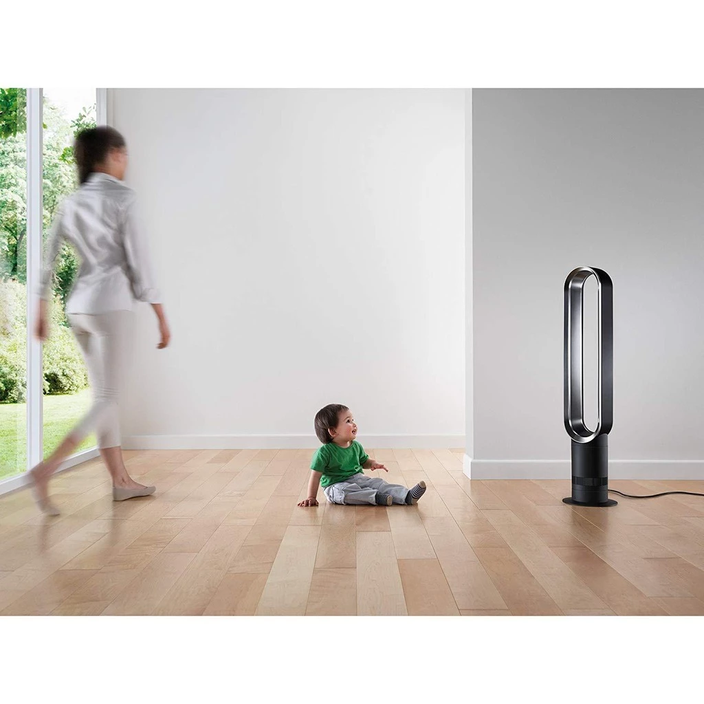 Dyson รุ่น AM07 พัดลมทาวเวอร์ไร้ใบพัด สีขาว/เงิน (White/Silver) เทคโนโลยี Air Multiplier สร้างกระแสลมทรงพลังและนุ่มนวล