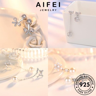 AIFEI JEWELRY Silver แฟชั่น ผู้หญิง ต้นฉบับ แท้ ห่วง ตุ้มหู 925 ต่างหู มอยส์ซาไนท์ เกาหลี ไข่มุก เครื่องประดับ เงิน เครื่องประดับ เพชร หนีบ M029