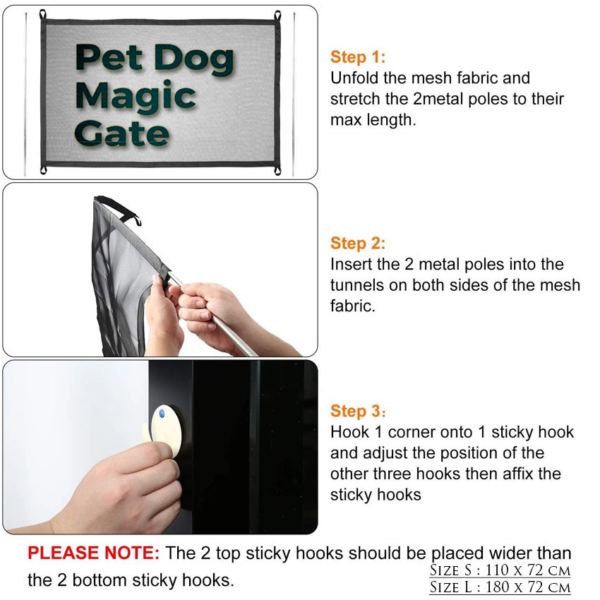 magic-pet-gate-ประตูม้วนกั้นสัตว์เลี้ยงมหัศจรรย์-ม่านรั้วกันสุนัข-ที่กั้นเด็ก-ประตูกั้นบันได-ที่กั้นบันได-ที่กั้นประตู