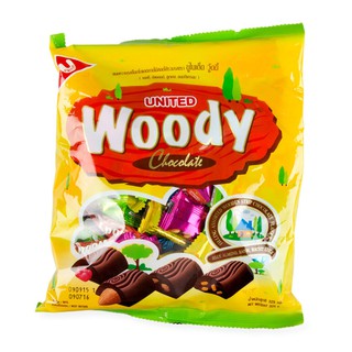 United Woofy Chocolate ขนมหวานรสช็อกโกแลตลายไม้าอดไส้รวมรส ตรา ยูไนเต็ด วู้ดดี้ 325 กรัม