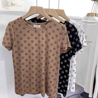 Large size printed letter top short-sleeved t-shirt bottoming shirt half-sleeve t-shirt women