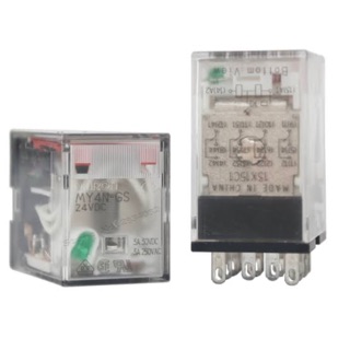 RELAY OMRON รีเลย์ MY4N-GS 24VDC 4CONTACT มีไฟ LED