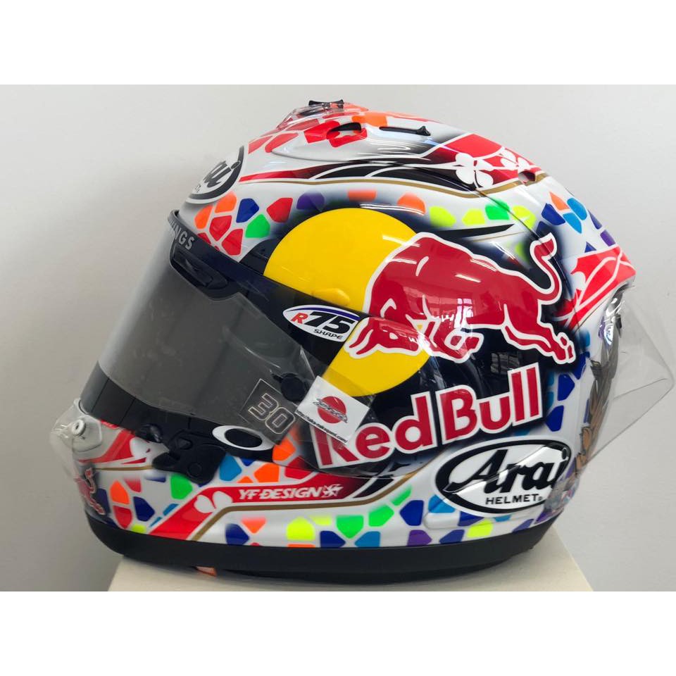 สติกเกอร์หมวกกันน็อค ARAI R75 SHAPE ที่นักแข่งในสนาม ต้องมีติดที่ชิว ...