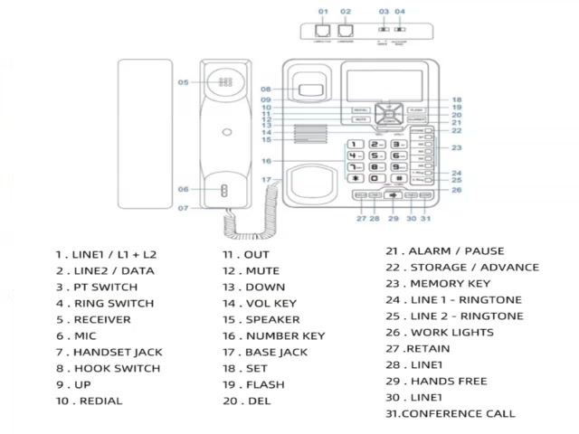 aod-tc6400-โทรศัพท์ตั้งโต๊ะ-หน้าจอ-led-2-สาย-สําหรับออฟฟิศ