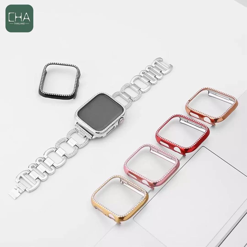 ภาพหน้าปกสินค้า( พร้อมส่งใน  ไม่ต้องรอนาน ) Daimond Case สำหรับใช้กับ AW Smart Watch แบบ PC เงา มีแถบเพชร case แอปเปิ้ลวอช