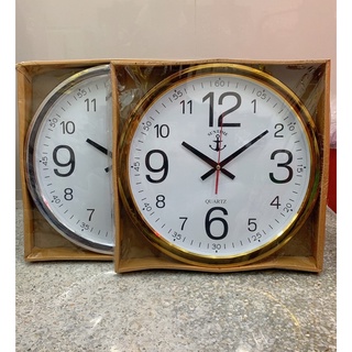 นาฬิกาติดผนัง สมอ  รหัส 1614 นาฬิกาแขวน  ทรงกลม  ขนาด16นิ้ว นาฬิกาแขวนติดผนัง นาฬิกา ตราสมอ หน้าปัดกระจก มองเห็นตัวเลขชั