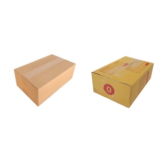 (แพ็ค 10 ใบ) กล่องพัสดุ กล่องไปรษณีย์ เบอร์ 0 แบบพิมพ์ / แบบไม่พิมพ์ Parcel box 📦