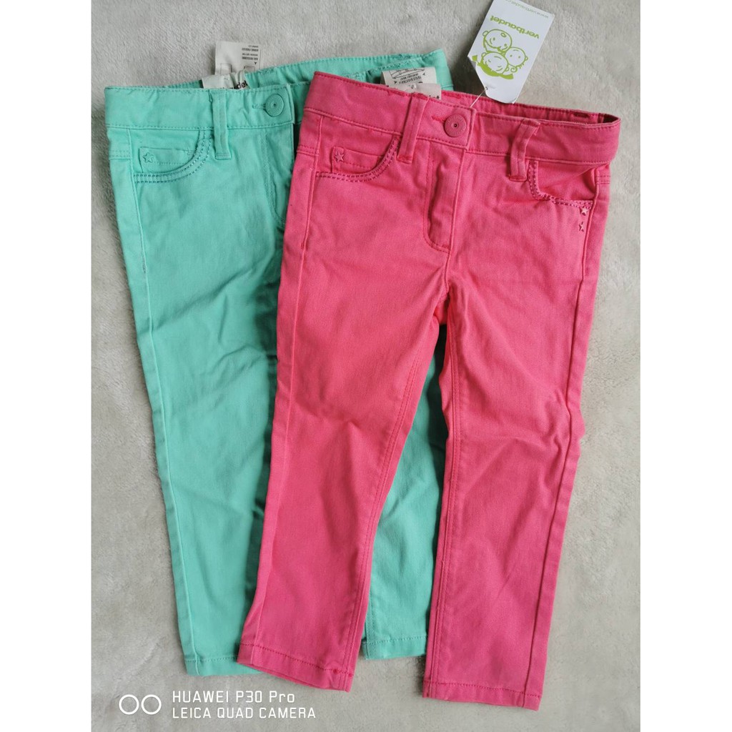 กางเกงขายาว-ทรง-slim-มี-2-สี-สีชมพู-กับ-สีเขียว-size-2-12y