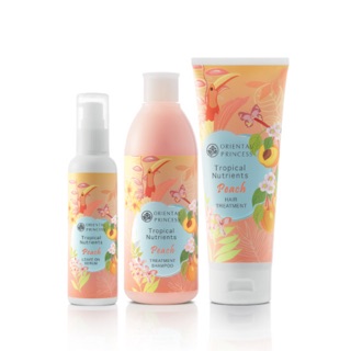 พร้อมส่ง แชมพู / ทรีทเม้น / เซรั่ม กลิ่นพีช Tropical Nutrients Peach Treatment Shampoo / Hair Treatment / Leave on Serum