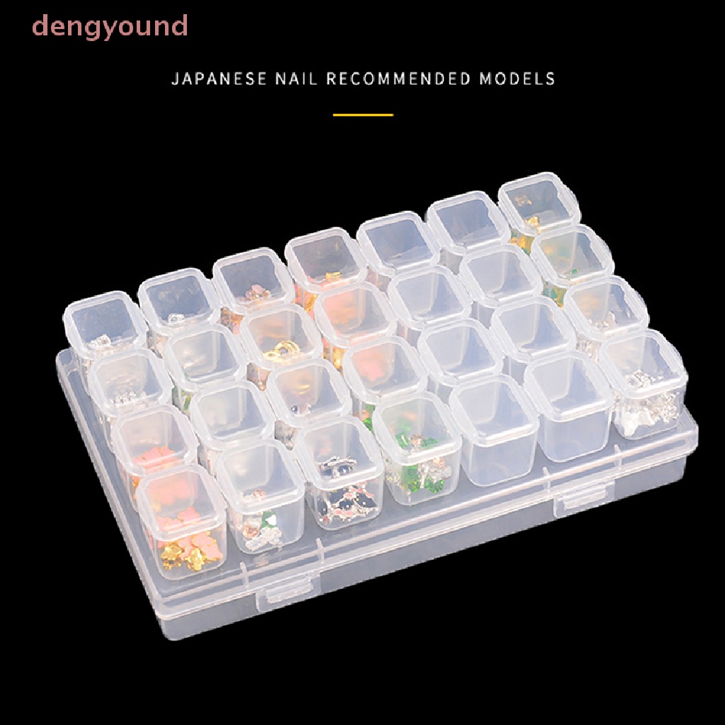 dengyound-กล่องพลาสติก-28-ช่อง-ถอดออกได้-สําหรับเก็บเครื่องประดับ-ลูกปัด-พลอยเทียม-ตกแต่งเล็บ