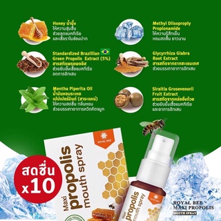 ภาพขนาดย่อของภาพหน้าปกสินค้าPropoliz 20ML รอยัลบี แมกซี่ โพรโพลิส เม้าท์ สเปรย์ Royal bee Maxi Propolis mouth spray เกรด A พร้อมส่ง จากร้าน goodmoodbox_1 บน Shopee ภาพที่ 6