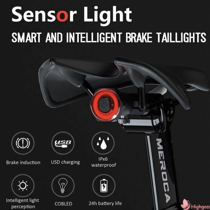 Meroca ไฟท้ายจักรยานอัจฉริยะและไฟเบรค Led - Playwithme.Co Saddle ...
