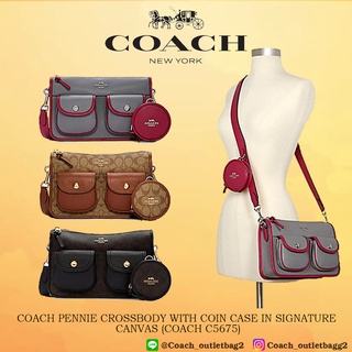 Coach PENNIE CROSSBODY WITH COIN CASE IN SIGNATURE