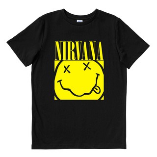 เสื้อยืดโอเวอร์ไซส์Nirvana - SMILEY สีดํา | เสื้อยืด พิมพ์ลายวงดนตรี | เพลงเมอร์ช | Unisex | วงดนตรี MERCH | เสื้อยืด พิ