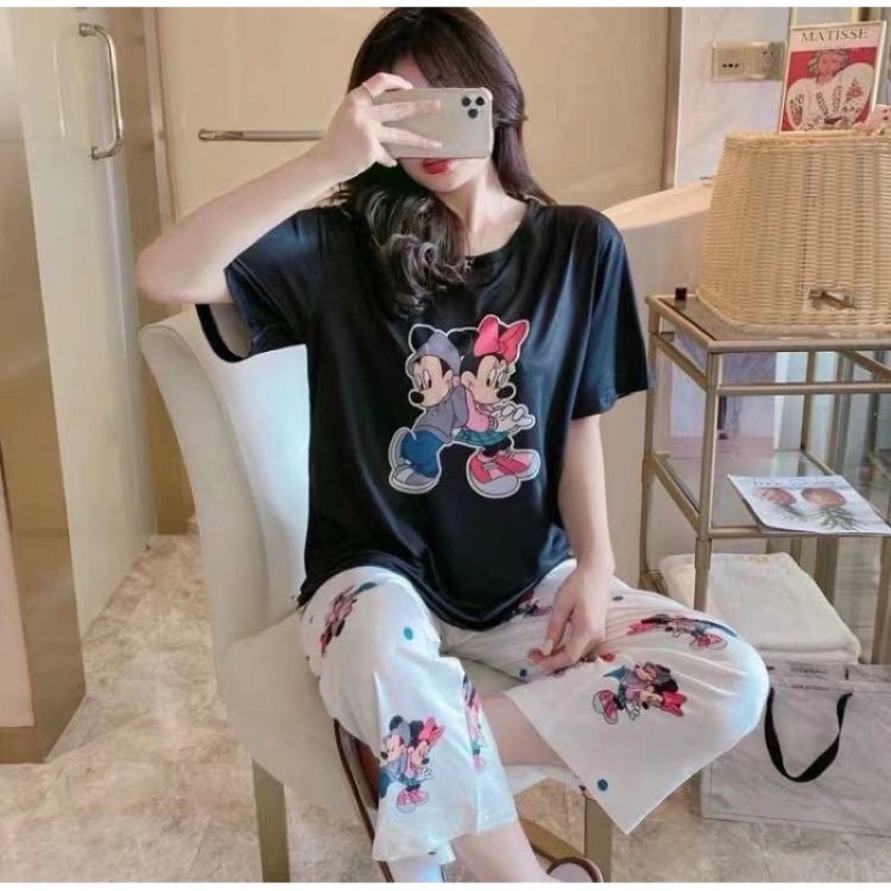 ชุดนอนชุดลำลองเสื้อ-กางเกงลายการ์ตูนงานพร้อมส่งน่ารักมากๆ