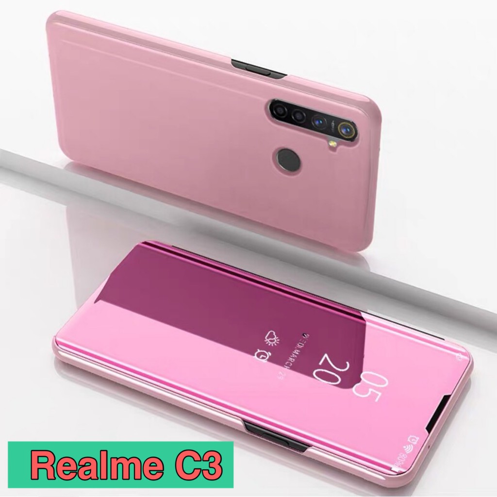 เคสฝาเปิดปิดเงา-case-realme-c3-เคสเรียวมี-เคสกันกระแทก-เคสตั้งได้-เคสเปิดปิดเงา-เคส-realme-c3-smart-case