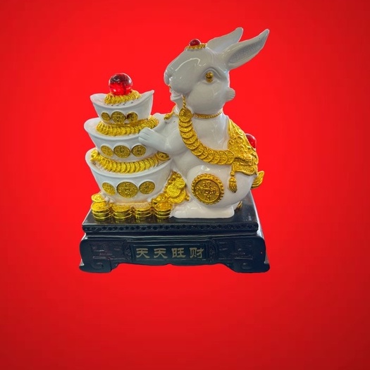 กระต่าย-นำโชค-นักษัตร-ประจำปีเกิด-ปีเถาะ-เสริมโชคลาภ-เงินทอง-สูง8นิ้ว