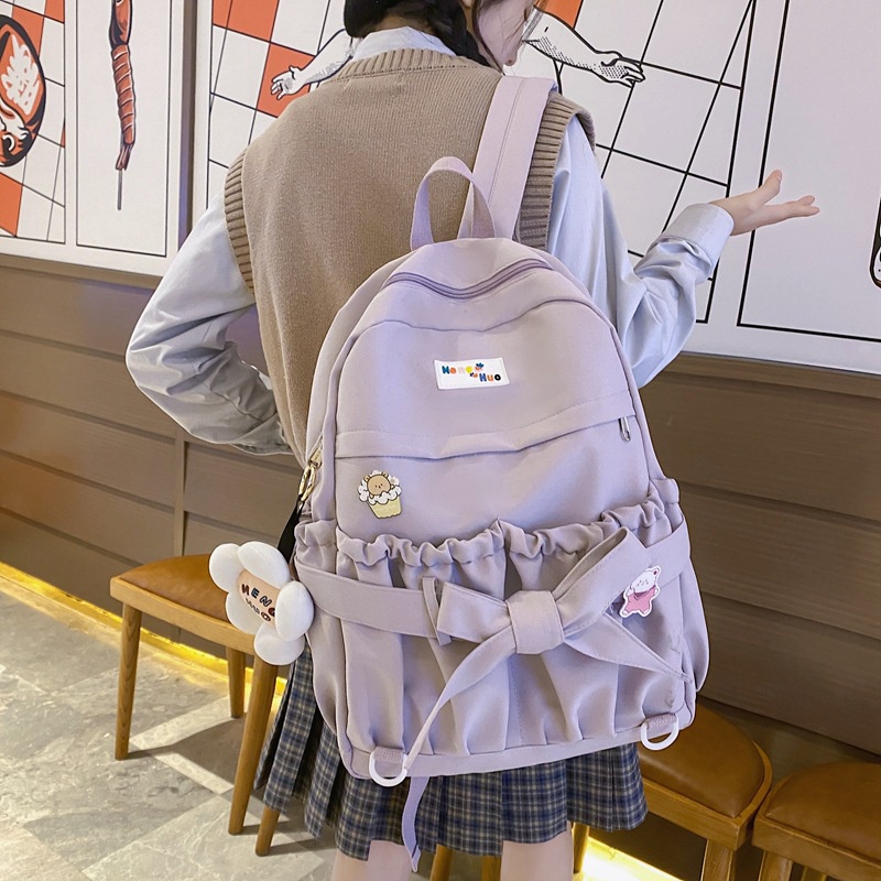 ภาพหน้าปกสินค้ากระเป๋านักเรียน สไตล์ญี่ปุ่น วินเทจ แบบนิ่ม สําหรับเด็กผู้หญิง 47
