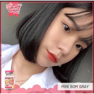 ✨ mini bom gray (Kitty Kawaii) ขนาดมินิ mini ☀️กรองแสง uv ✔️เลนส์แท้จดทะเบียนถูกต้อง (บิ๊กอาย คอนแทคเลนส์ Bigeye