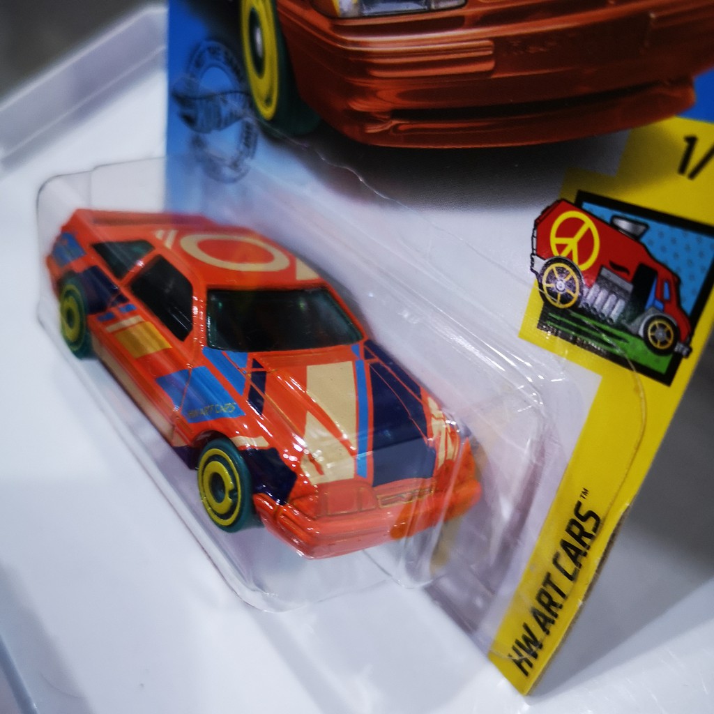 โมเดลรถ-hotwheels-92-ford-mustang-สีส้ม-รถเหล็ก-รถของเล่น-รถโมเดลสะสม