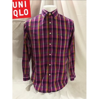 UNIQLO (LINEN BLEND) Brand_2nd hand (BK1) เสื้อเชิ้ตแขนยาวผ้าลินินผสม​ [ผ้าฝ้าย 71% ผ้าลินิน 29%] แท้มือสองกระสอบนำเข้า