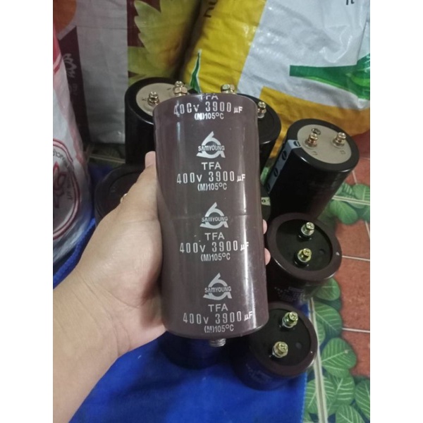 capacitor-3900uf-400-vdc-ตัวเก็บประจุ-samyoungขนาดสูง13x6-5cm-คาปาซิเตอร์-3900uf-400vdc-ของแท้พร้อมส่ง