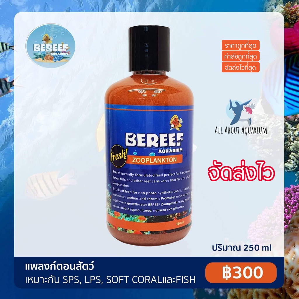 bereef-zoo-plankton-บีรีฟ-ซูแพลงตอน-250ml-แพลงตอนสัตว์แบบเข้มข้น-อาหารเสริมตู้ปลาชั้นยอด-ช่วยปรับระบบนิเวศตู้ปลาทะเล