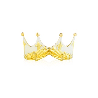 ake ake Zeuss Crown bangle Oversized - 24 Karat Gold กำไลเงินแท้ 925 ลายมงกุฏเทพซุส ชุบทอง ลงยาขาว ไซส์ใหญ่