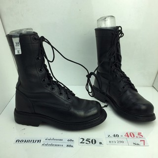 ภาพขนาดย่อของสินค้ารองเท้าคอมแบท Combat shoes หนังสีดำ สภาพดี ทรงสวย มือสอง คัดเกรด นำเข้า เกาหลี