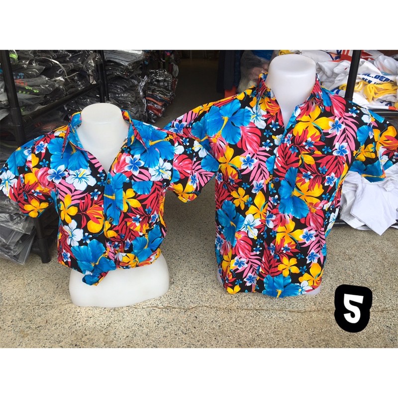 ภาพสินค้าเสื้อลายดอกชบาใหญ่ เสื้อสงกรานต์ลายดอก จากร้าน kidseilenser บน Shopee ภาพที่ 5