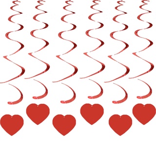 【Vd】จี้เกลียวรูปหัวใจ สําหรับตกแต่งเพดาน งานแต่งงาน วันวาเลนไทน์ 6 ชิ้น