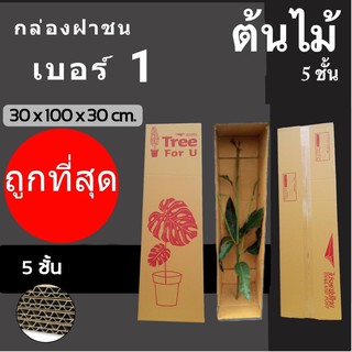 กล่องต้นไม้ กล่องฝาชน เบอร์ 1 ลูกฟูกแน่น 5 ชั้น ( จำนวน 5 ใบ)