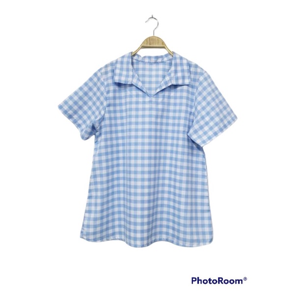go-to-sky-เสื้อลายสก็อตสีฟ้าสวยมาก