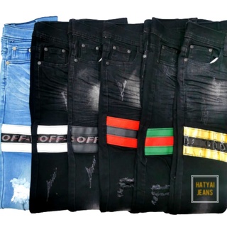 สินค้า BigbangJeans กางเกงยีนส์ผู้ชาย ขาเดฟ แถบหนัง (Size.28-38)​