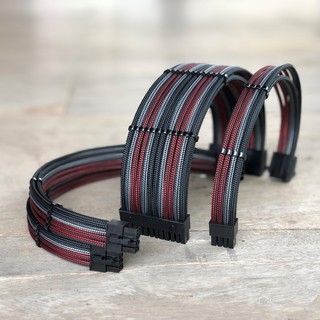 ภาพหน้าปกสินค้าสายถักแต่งคอม [ดำ-คาร์บอน-Redvader V2] [ExtensionSleeveCables] [รับประกัน 1 ปี] ที่เกี่ยวข้อง